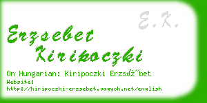 erzsebet kiripoczki business card